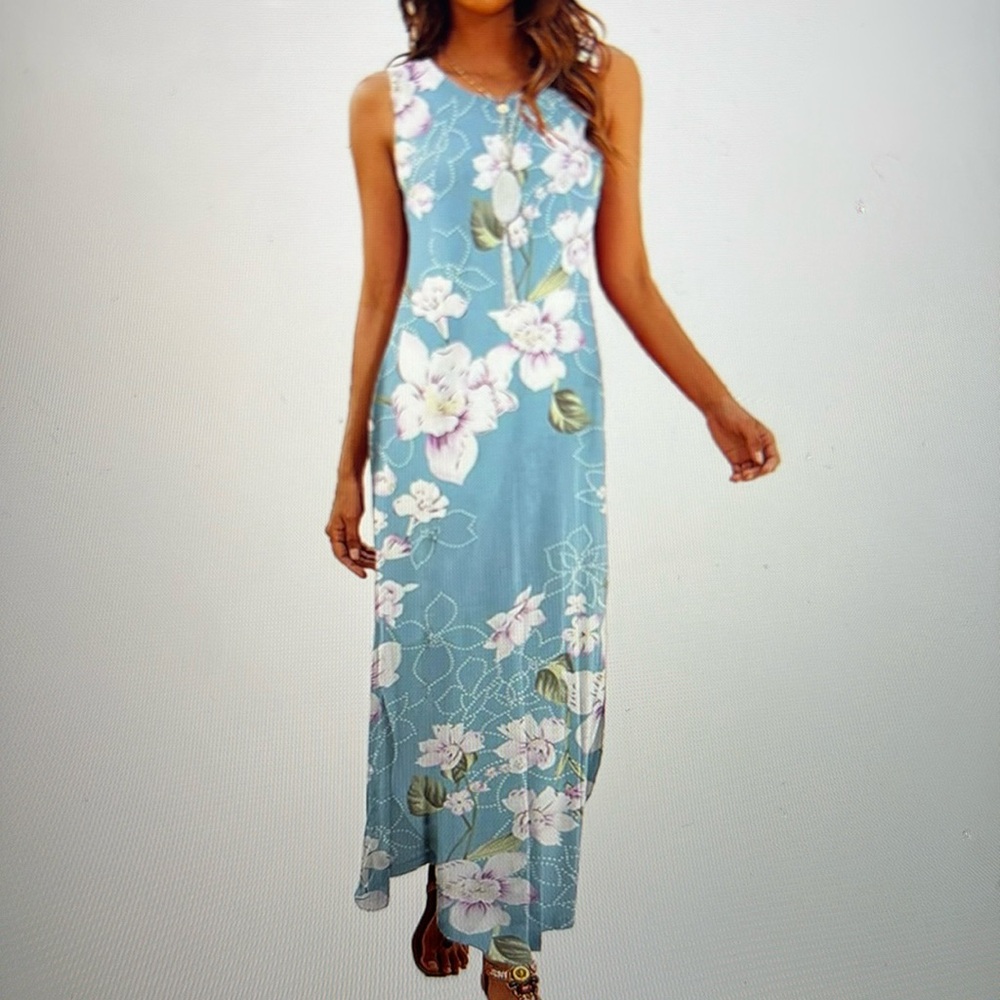 Huskary V-neck Maxi Dress Size XLarge